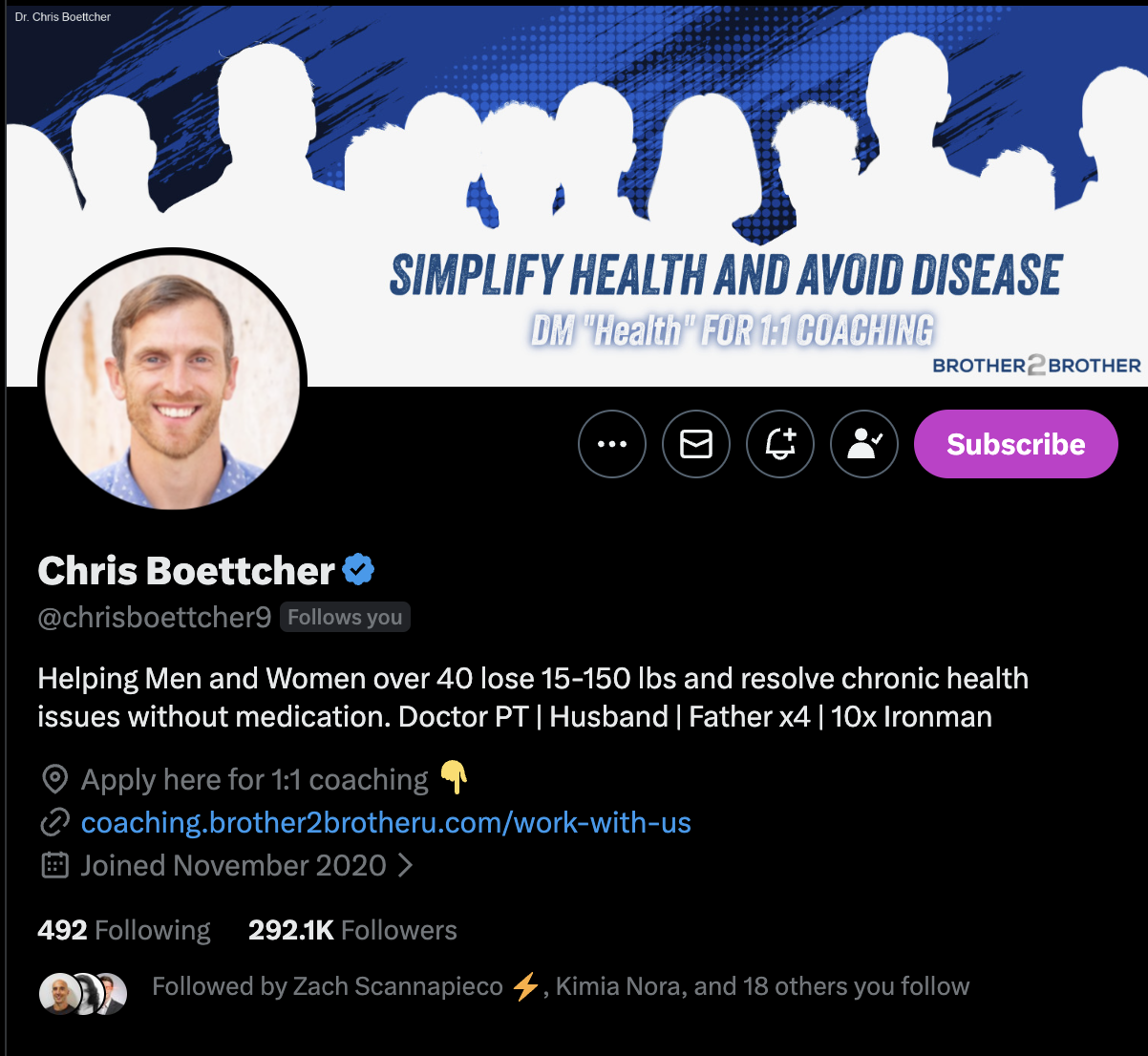 Chris Boettcher - X profile with 292.1K followers